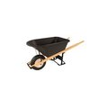 Bon Tool Barrow, Poly 5 3/4 Cubic Feet Tray, Single Flatfree Tire Wood Handle 28-704